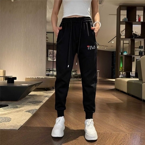 裤子男2024秋冬新款女生运动裤小脚运动裤弹力舒适休闲裤卫裤,合拍女生穿搭图片图片