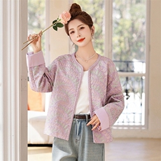 新中式国风提花外套女短款春秋款韩版气质高级感显瘦开衫刺绣上衣，女装短外套，伊仟回