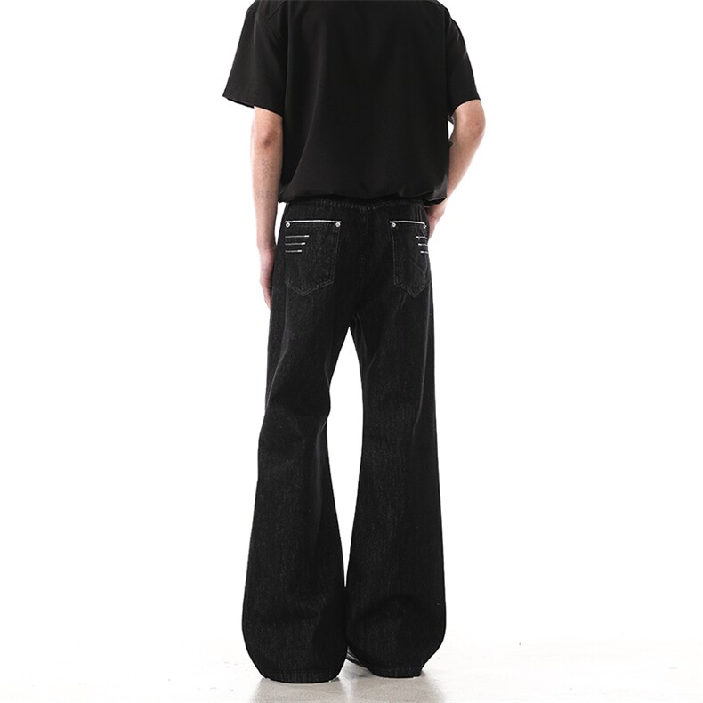 903-NB293-P78S-XXL【白色黑色】黑白刺绣线原牛微辣牛仔裤男1,男装牛仔裤,星座903