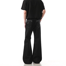 903-NB293-P78S-XXL【白色黑色】黑白刺绣线原牛微辣牛仔裤男1，男装牛仔裤，星座903