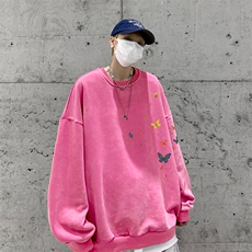 美式潮牌重磅水洗做旧圆领卫衣力推大码男XZ517A-BK5556-P58，男装卫衣，星座517A