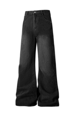 春秋复古休闲宽松牛仔裤男潮直筒阔腿大码长裤NZ00926/P35加绒P45，男装牛仔裤，电商B316