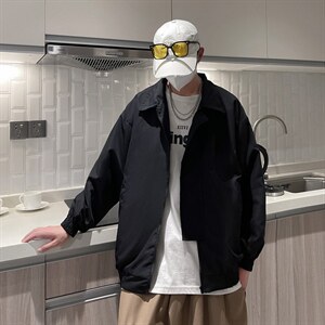 春秋日系宽松休闲百搭棒球服复古立领工装夹克外套男 W5294-P47图片