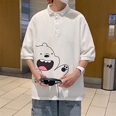 PL57131-P35翻领短袖polo衫男大码胖子半袖t恤男有领保罗衫模特，男装Polo衫，电商A040