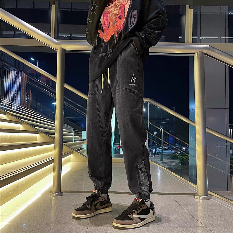 NL12牛仔裤休闲气质哈伦裤潮牌秋季男潮流微弹青春流行,男装牛仔裤,四季星座218-1