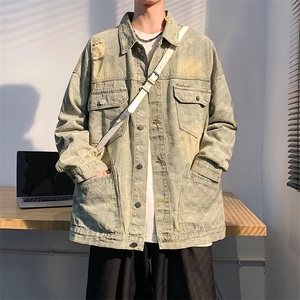 腰果花牛仔外套男宽松休闲复古牛仔夹克上衣情侣潮男 JK2329图片