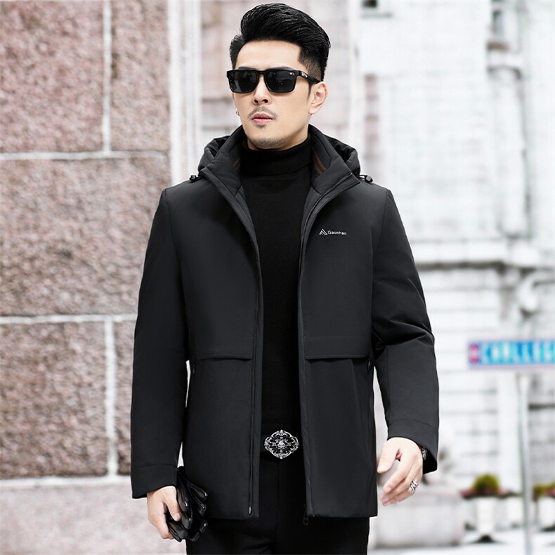 B6885钱塘2020-3商务休闲厚款百搭有帽冬季中年男士羽绒服P258,男装羽绒服,钱塘207-3