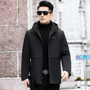 B6885钱塘2020-3商务休闲厚款百搭有帽冬季中年男士羽绒服P258图片