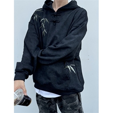 XZ1005-1-TTH00102-批65-刺绣盘扣连帽卫衣，男装卫衣，星座1005-1