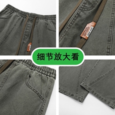25年春纯棉洗水休闲裤宽松工装裤3D平铺图现货C323-1-C7808-TP55，男装休闲裤，电商C323-1