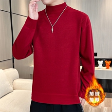 1018-1-M668-P26跑量款半高领一体绒毛衣男士针织衫加绒时尚帅气，男装针织衫/毛衣，星座1018-1​