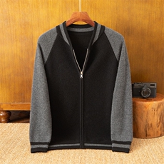 男士纯色圆领羊绒开衫羊绒保暖舒适百搭时尚青春活力，男装羊绒开衫，米亚康羊绒