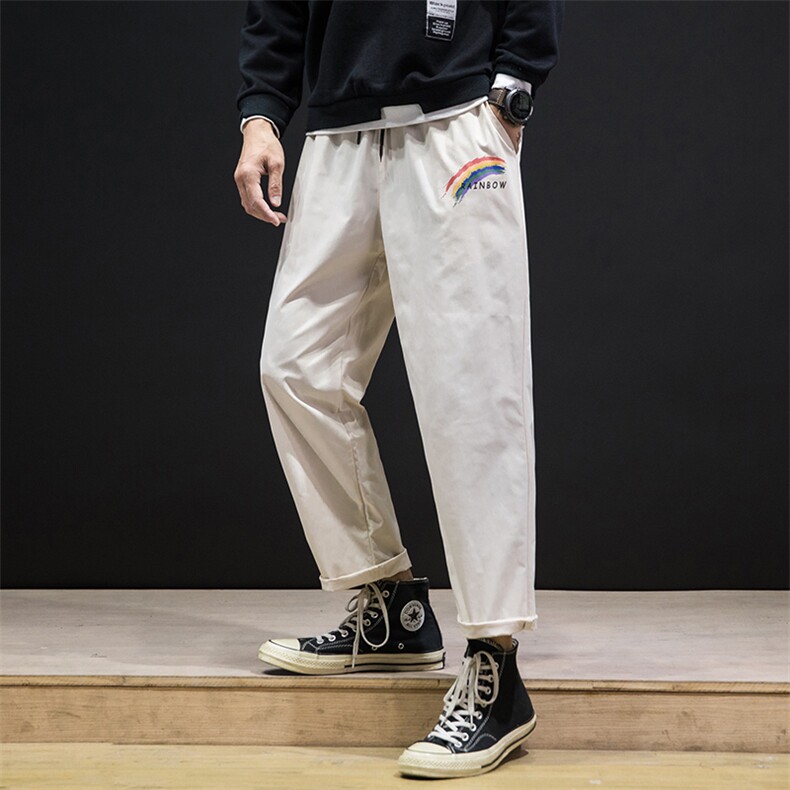 K43064-P25加绒款-P35休闲裤男士大码宽松九分裤男直筒运动裤男,男装休闲裤,电商A040A