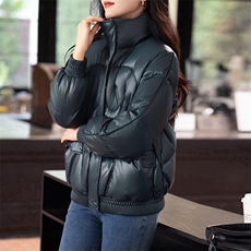 时尚洋气立领保暖羽绒服女2024冬季新款宽松小个子短款白鸭绒外套，女装羽绒服，婷思杰（原婷想服饰）