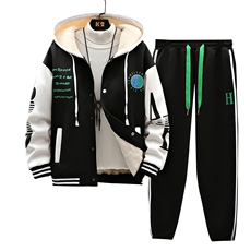 新款冬季卫衣棒球服连帽夹克男装青少年运动休闲套装DF316-2P85，男装休闲套装，电商A086