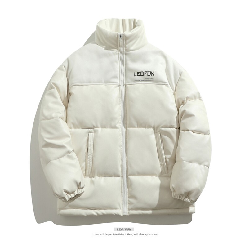 拼接加厚棉衣男PU皮立领棉袄软皮棉服外套3365-P90控118,男装棉衣,星座207
