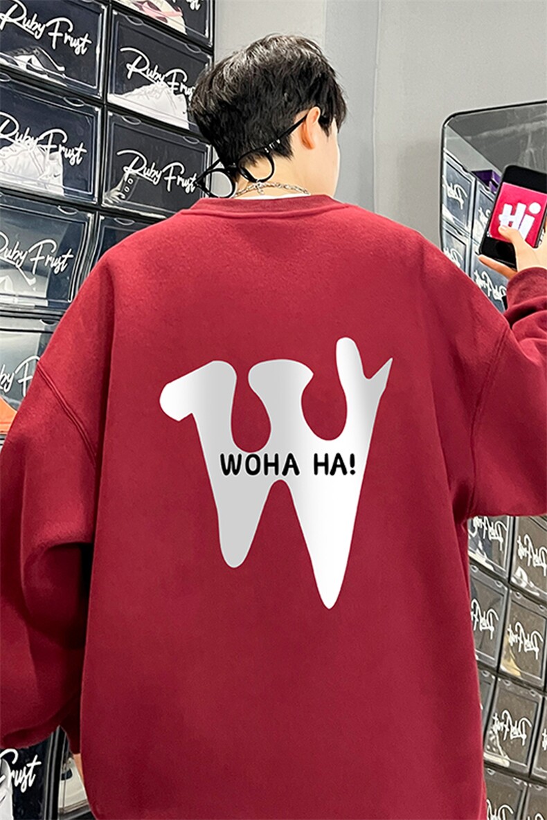 ！圆领卫衣港风长袖T恤男外套男WY126-P28,男装卫衣,电商B367