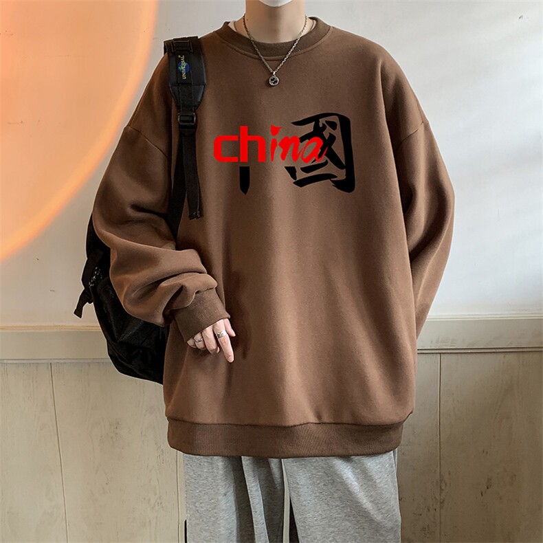 圆领卫衣男大码加厚加绒长袖t恤男S6189-P28加绒款-P33,男装卫衣,电商A040