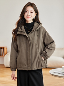 现货2025冬装新款加绒加厚休闲精品女装棉衣棉服派克服图片