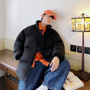情侣款纯色棉衣男立领棉服潮流大码棉袄A266-P03-P35特批黑色P35图片