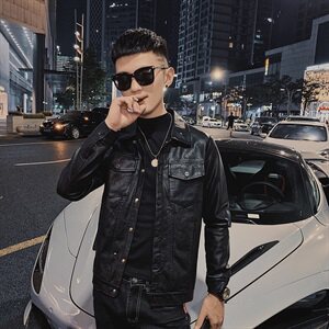 社会小伙修身机车服痞帅水洗皮衣翻领休闲夹克韩版D811-P118控148,男装皮衣,星座308A