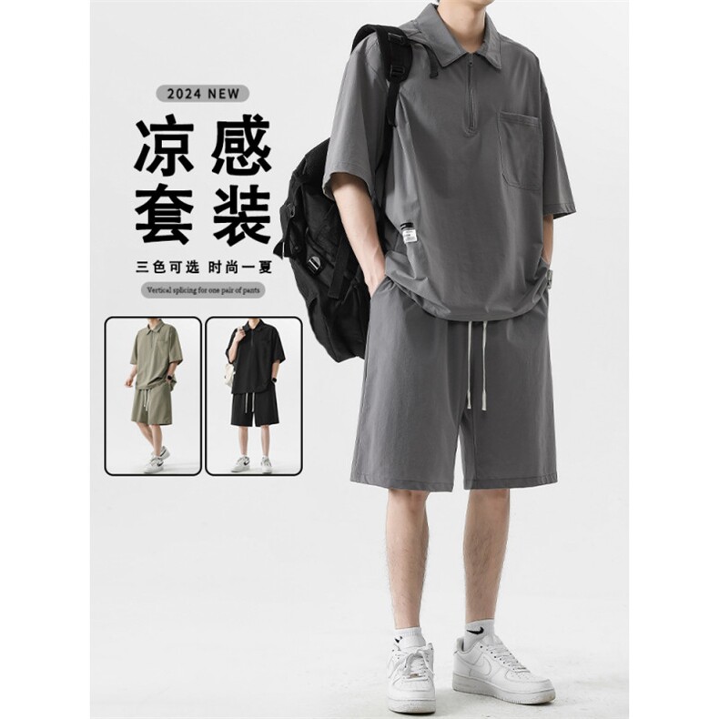夏季时尚套装休闲透气短袖短裤一套搭配夏天高端帅气TZ21-特批-70图片