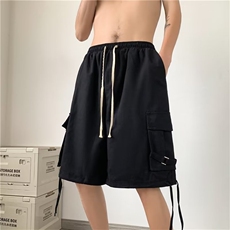 高品质夏季男士新款纸袋工装口袋针织抽绳休闲短裤D90-P35，男装休闲裤，星座1109-3
