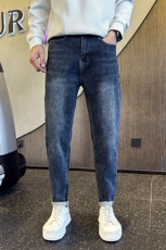 加厚抓毛牛仔裤秋冬新款男士修身小脚裤高品质长裤901N31抓毛P68，男装牛仔裤，星座901