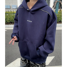 秋季新款连帽卫衣男肩上拉链刺绣外套情侣套头款W113-P60控88，女装短外套，星座209-2