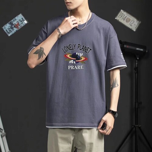 男圆领T恤宽松短袖J2229P28图片