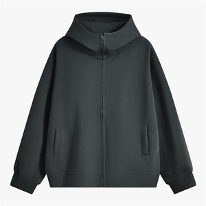 重磅全棉420克boxy短款连帽卫衣双拉链开衫外套男 RH5359-P65图片