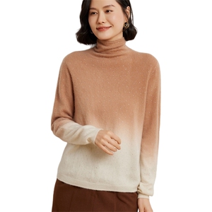女士一线吊染加烫钻堆堆领衫10%图片