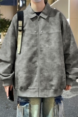 翻领夹克男2024秋新款潮复古宽松休闲外套A436-2377-P90，男装夹克，电商A436