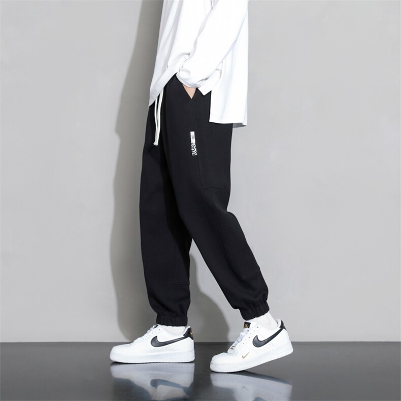 抖音直播宽松休闲裤男潮牌宽松哈伦束脚九分裤潮流百哈青少年长裤,男装休闲裤,星座815-2