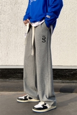 春季情侣百搭印花休闲裤男大码宽松拖地裤K181P50控78，男装休闲裤，电商A161-2