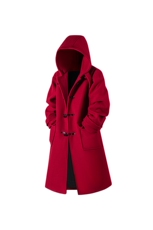 日系复古牛角扣连帽毛呢大衣男秋冬宽松外套MN00706/P125加棉P135，男装毛呢大衣，电商B316