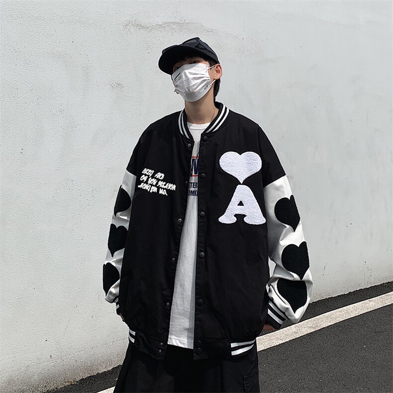 爱心刺绣棒球服男春秋季韩版bf痞帅休闲夹克潮牌百搭W1909-P55,男装夹克,星座512-4