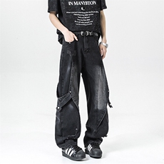 2025新款解构工装牛仔裤拼接潮流个性男痞帅现货K8372-P44，男装牛仔裤，星座512-4