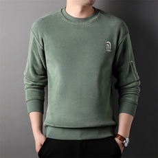 男卫衣中青年时尚休闲冬季男装厚款奥粒绒卫衣圆领宽松HPM838-P67，男装卫衣，星座1105-3