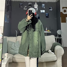 美式复古牛仔外套男女古着vintage水洗做旧日系工装夹克J2048-p62，男装工装外套，星座1008-1