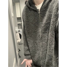 706-1-MY043-P65秋冬男士落肩OS慵懒风拉链针织衫开衫毛衣外套，男装针织衫/毛衣，星座706-1