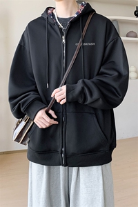 内景秋冬高街情侣连帽卫衣男潮牌休闲宽松外套WY00750/P55加绒P60图片
