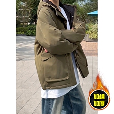 现货5W件冬季三防美式boxy解构连帽雪山冲锋衣棉衣男女棉服厚外套，男装夹克，电商A486