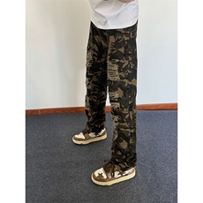 B221美式ins高街小众重工艺假破洞小脚牛仔裤LK23019-P60控78，男装牛仔裤，电商B221