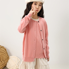 儿童秋冬季新款针织羊绒羊绒开衫加背心套装儿童保暖上衣，童装休闲套装，魁星羊绒