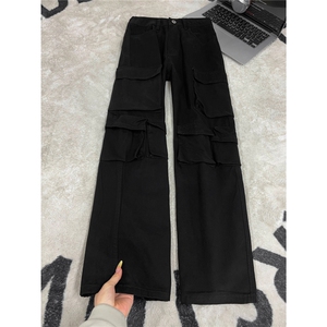 B221 美式ins高街洗褪多口袋工装休闲牛仔裤 LK26646-特P60控108图片