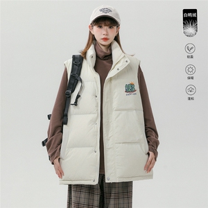 中性风新款冬季时尚百搭宽松白鸭绒羽绒马甲MJ616特批115控168图片