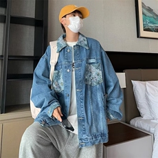 2023韩版宽松休闲百搭牛仔外套春季美式复古工装上衣W7054-P46，男装夹克，星座512-2