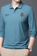 2023年新款男士长袖T恤POLO衫P45，男装Polo衫，电商D223-1
