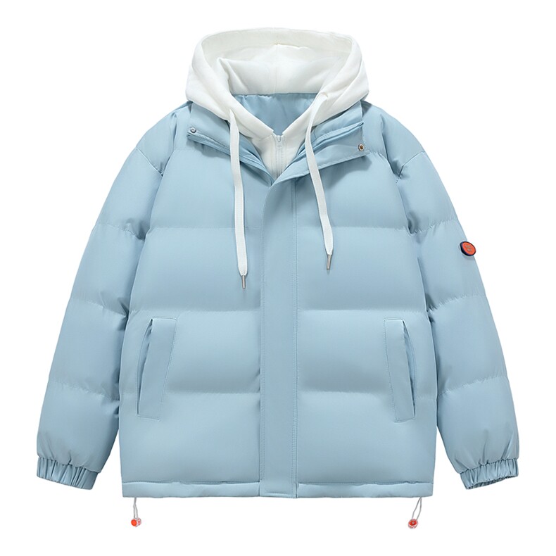 冬季连帽假两件小标保暖防风棉衣面包服外套男女同款XY2273-P65,男装棉衣,星座717